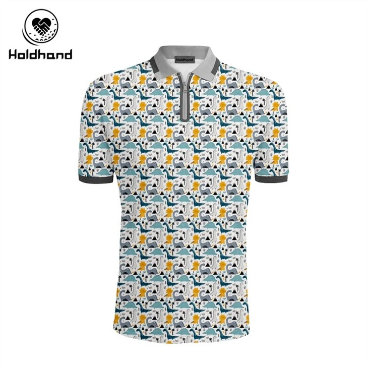 Golf Polo Polyester Spandex Flower Art Style Design Manufacturer